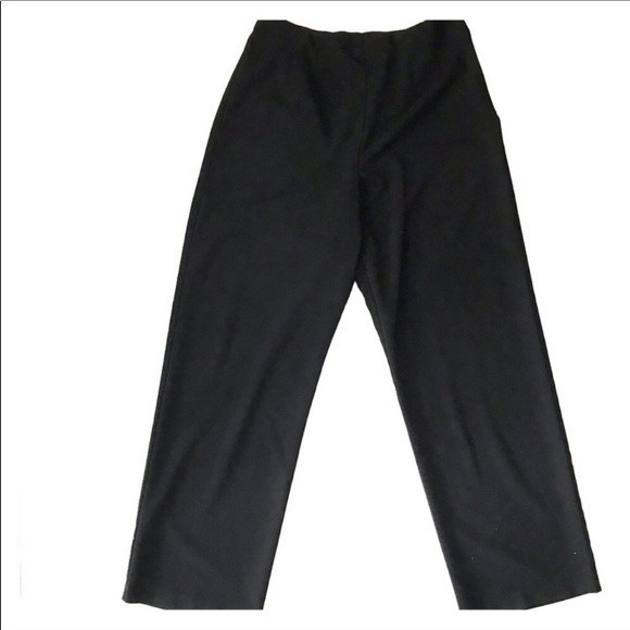 90s Worthington Pants Trouser High Waist Black side zipper straight legs size 14 - Picture 5 of 12